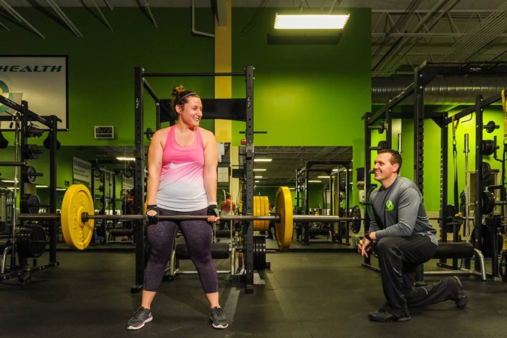 woman in personal training session